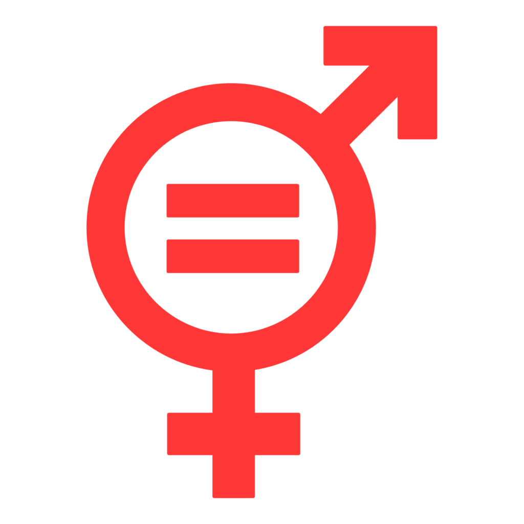 gender equality icon red color
